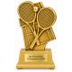 Tennis Pokal Figur gekreuzte Schläger gold 80 mm mit Gravurschild ST-36876
