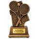 Tennis Pokal Figur gekreuzte Schläger bronze 80 mm mit Gravurschild ST-36878