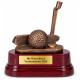 Golf Pokal Figur Putter mit Golfball auf Holzsockel 13 x 13 cm mit Gravurschild ST-37054