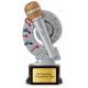 Mikrofon Pokal Figur Mikrofon mit Schallplatte 180 mm mit Gravurschild ST-39176