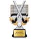 Hockey Pokal Figur Schläger vor Tor 160 mm mit Gravurschild ST-39189