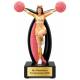 Cheerleader Pokal Figur mit Pompons 130 mm mit Gravurschild ST-39779