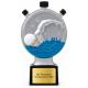Schwimm Pokal Figur Stoppuhr mit Schwimmer 160, 180 oder 200 mm mit Gravurschild