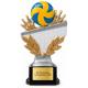 Volleyball Pokal Figur Ball über Netz mit Lorbeer 160, 180 oder 200 mm mit Gravurschild