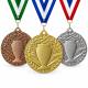 Turnier Medaillen 50 mm in Gold, Silber und Bronze mit geprägtem Pokal-Motiv